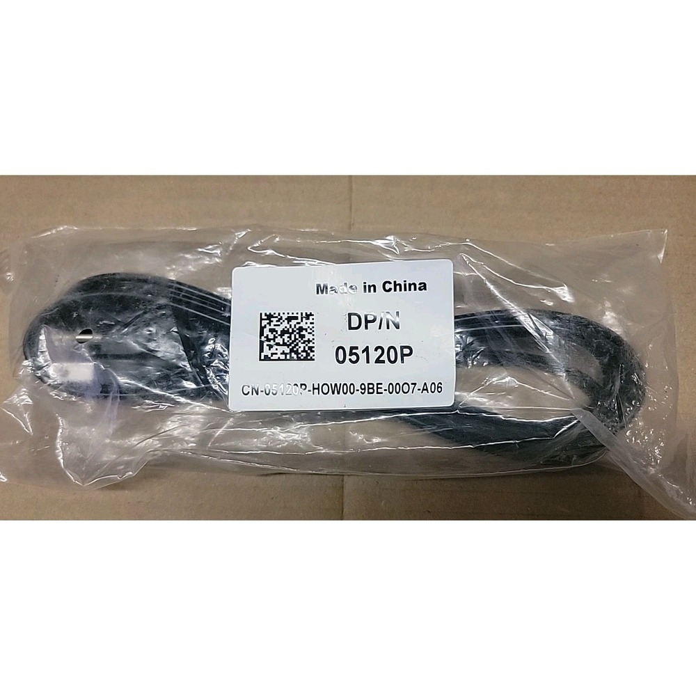 Brand New OEM Genuine Dell DP/N 05120P 3-Prong AC Power Cord Adapter Cable Black